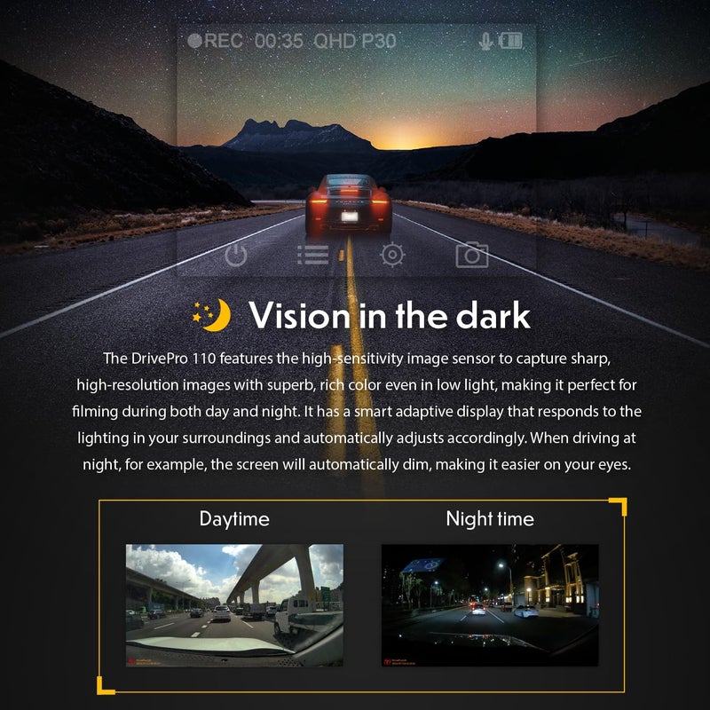 Transcend Ts-Dp110M-32G Drivepro 110 Starvis Image Sensor With Time-Lapse Recording Car Video Recorde - (Pack Of1) - Image 2