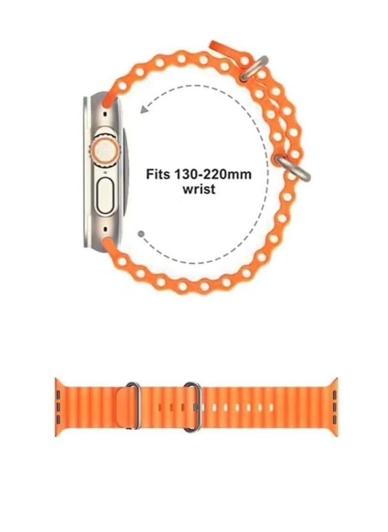 Generic - Smart Watch 49mm Series 8 Ultra T800 1.99 Inch Full Touch Color Screen Bluetooth Calling Health and Sports Smartwatch Orange - Image 1
