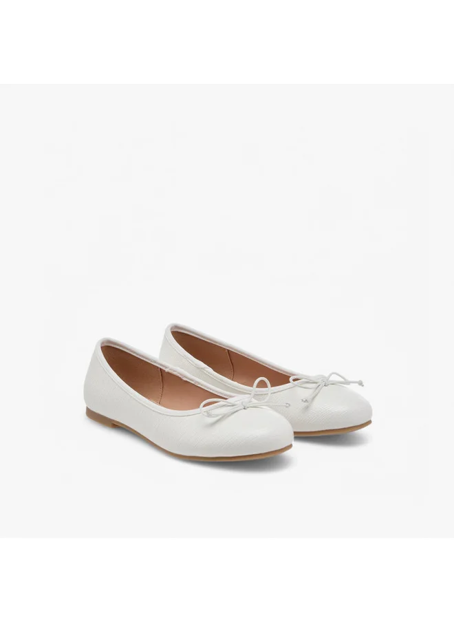 ميسي الصغيرة Girls Bow Accent Slip-On Ballerina Shoes
