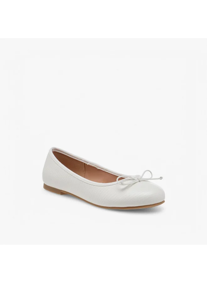 ميسي الصغيرة Girls Bow Accent Slip-On Ballerina Shoes