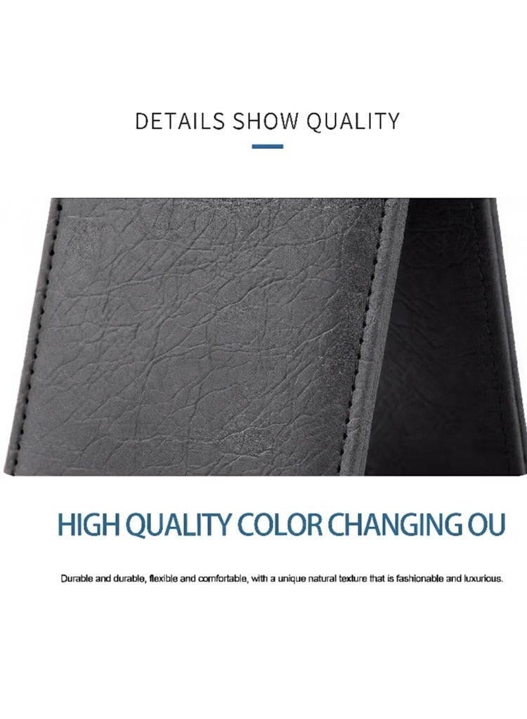 Id Card Wallet Made of Leather Material, Foldable PU Card Wallet with Retractable Cord,Multi-card Slot Id Card Wallet with Large Capacity Design - Image 4