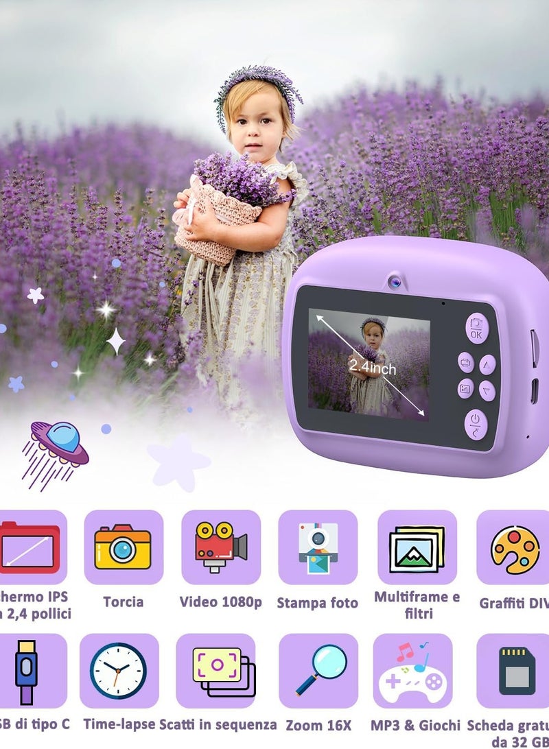 AROAQ Kids Camera Instant Print, Camera for Kids with Printing Photo Paper Toys for Kids Aged 3-14 Toddler Digital Camera - Image 5