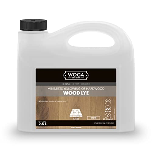 WOCA Denmark Wood Lye – Scandinavian Light Wood Stain for Whitewashing & Driftwood Effect – White, 2.5L – Reduces Yellowing on Indoor Wood - Image 2