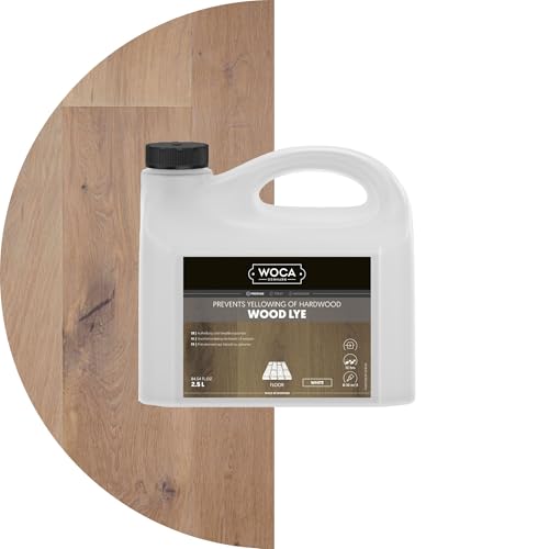 WOCA Denmark Wood Lye – Scandinavian Light Wood Stain for Whitewashing & Driftwood Effect – White, 2.5L – Reduces Yellowing on Indoor Wood - Image 1