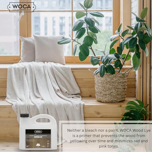 WOCA Denmark Wood Lye – Scandinavian Light Wood Stain for Whitewashing & Driftwood Effect – White, 2.5L – Reduces Yellowing on Indoor Wood - Image 3