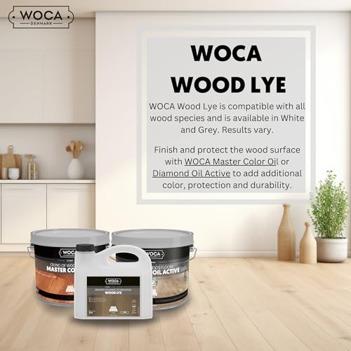 WOCA Denmark Wood Lye – Scandinavian Light Wood Stain for Whitewashing & Driftwood Effect – White, 2.5L – Reduces Yellowing on Indoor Wood - Image 5