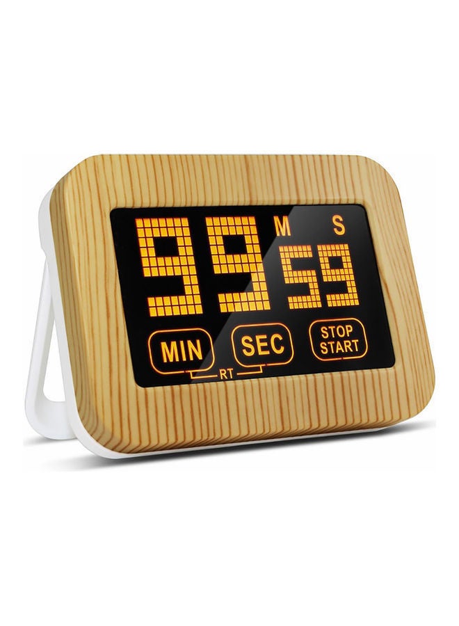 NIBEMINENT Digital Kitchen Timer Magnetic Countdown Clock Large Display Touchscreen Count Up And Down With Retractable Bracket For Cooking Kids Gym Games Classroom Beige 9.00*3.00*7.50cm - Image 1