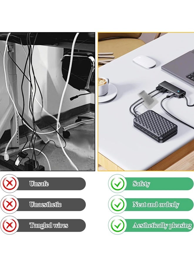 50 قطعة من منظم الأسلاك تحت المكتب، حامل أسلاك قابل لإعادة الاستخدام للأجهزة الإلكترونية والكمبيوتر الشخصي، أساسيات المنزل والمكتب - Image 4