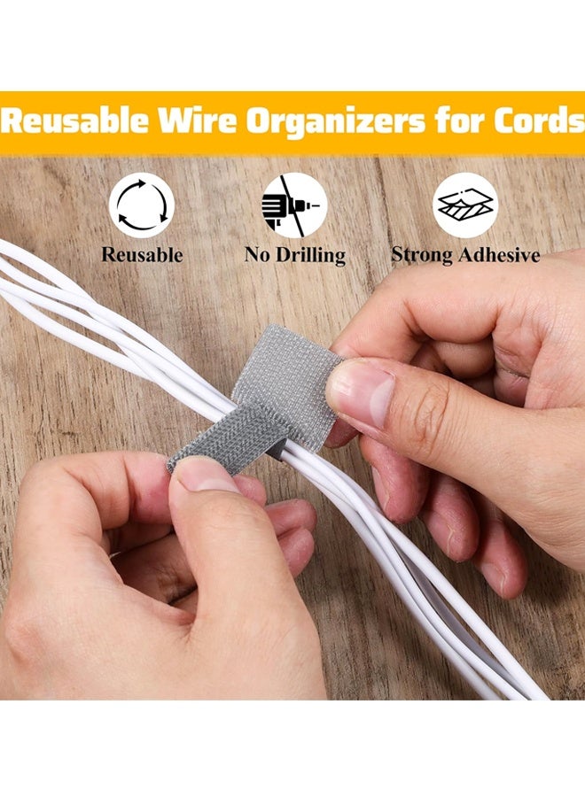 50 قطعة من منظم الأسلاك تحت المكتب، حامل أسلاك قابل لإعادة الاستخدام للأجهزة الإلكترونية والكمبيوتر الشخصي، أساسيات المنزل والمكتب - Image 3