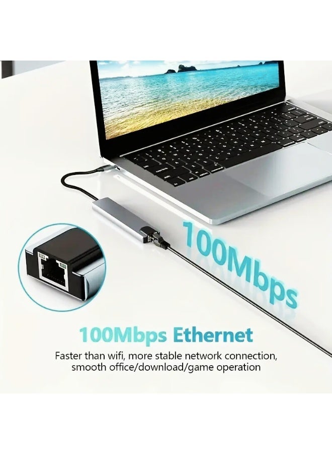 8-in-1 USB-C Hub Docking Station | 4K HDMI, 100W PD Fast Charging, RJ45 Ethernet, SD/TF Card Reader, 3×USB 3.0 Ports | Multiport Adapter for MacBook, Windows, Linux Devices - Image 4