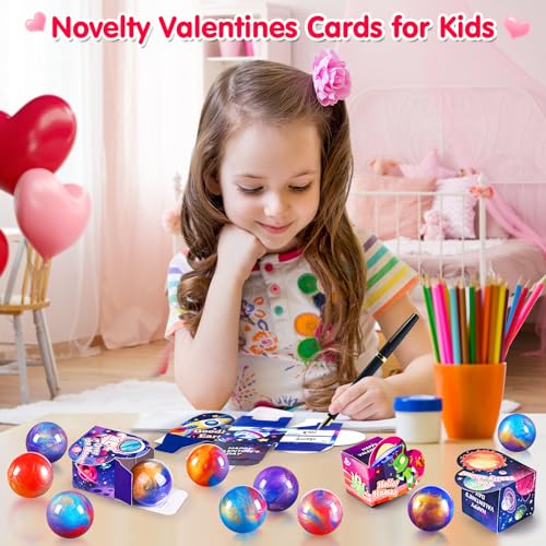 WITALENT 30 Pack Valentines for Kids Galaxy Slime Ball Kits with Cards Valentine Party Favors Valentines Cards for Kids Classroom Exchange Gifts School Game Prizes for Boys Girls - Image 5