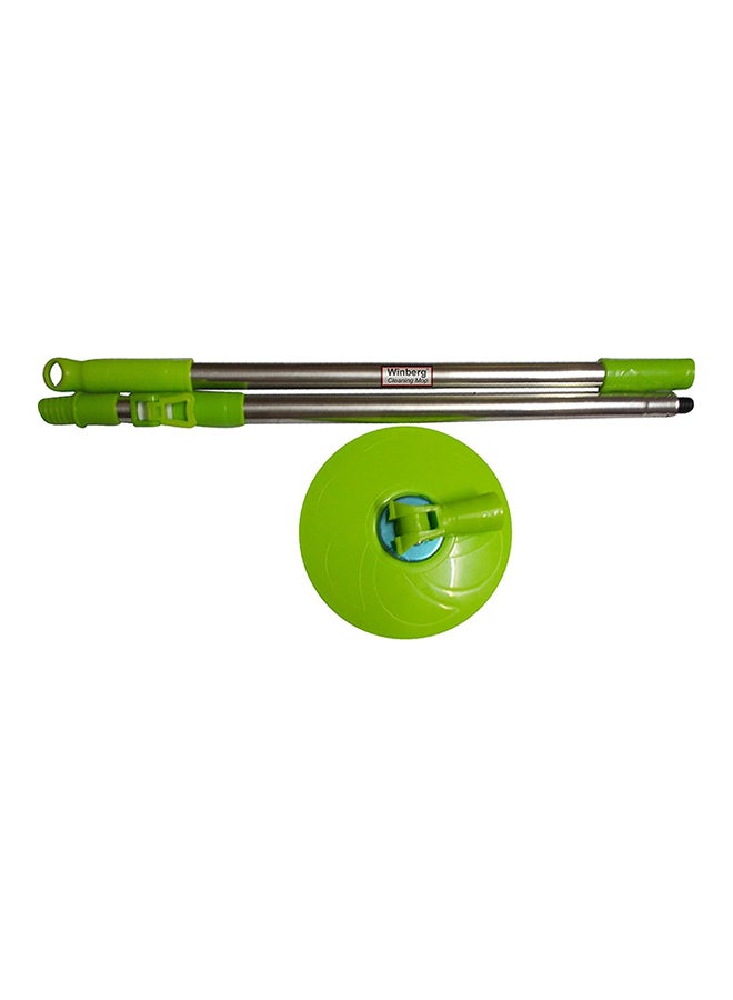 360-Degree Rotating Stainless Steel Spin Mop With Bucket Green/White - Image 3