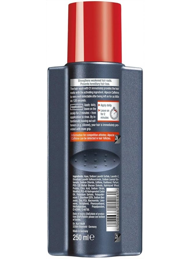 ألبيسين شامبو ألبسين بالكافيين C1، عبوة واحدة 250 مل | يمنع ويقلل تساقط الشعر | منشط لشعر قوي | شامبو طبيعي لنمو الشعر للرجال | عناية بالشعر للرجال | صنع في ألمانيا (عبوة من قطعتين) - Image 2