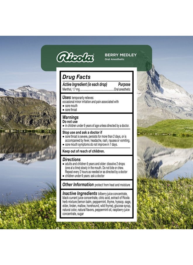 Ricola - Berry Medley Oral Anesthetic, 19 Drops Per Bag, 4-Pack Bundle - Image 1