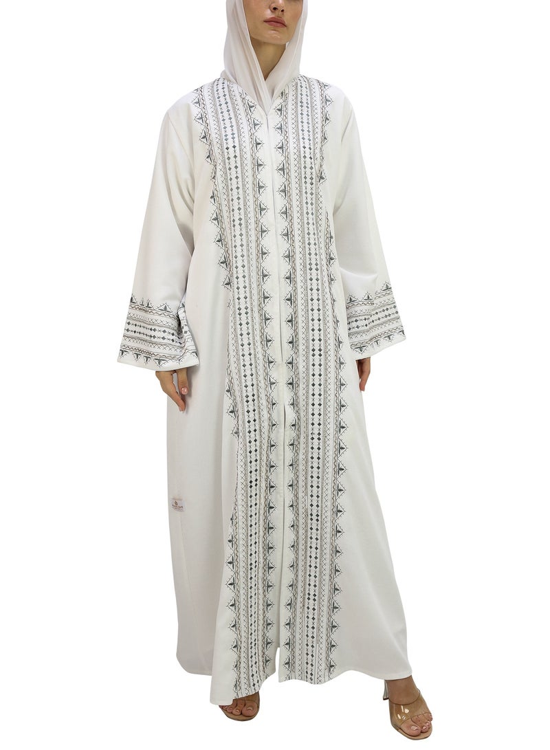 THE MODEST FACTORY The White Abaya First Time In Corduroy Collection - Image 3