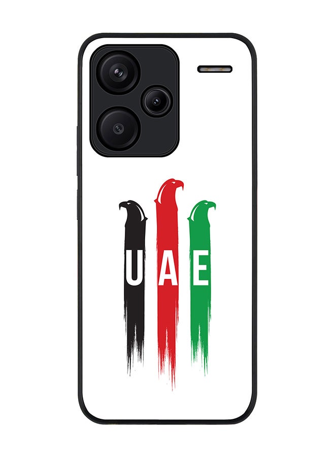 Stylizedd Rugged Black Edge Case for Xiaomi Redmi Note 13 Pro Plus, Slim fit Case Flexible Anti Drop TPU Gel Thin Cover -  UAE Falcons - Image 1