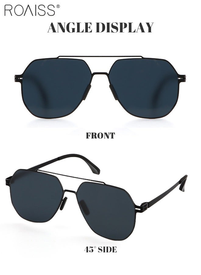 roaiss Men's Aviator Sunglasses, UV400 Protection Sun Glasses with Ultralight Metal Frame, Fashion Anti-Glare Sun Shades for Men Driving, Fishing, Traveling, Black - Image 4