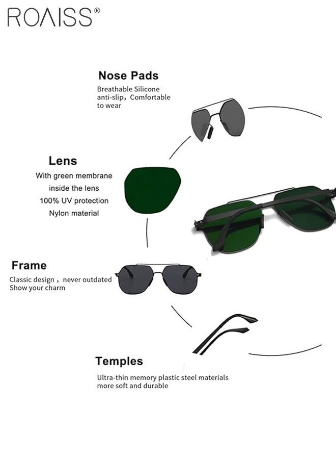 roaiss Men's Aviator Sunglasses, UV400 Protection Sun Glasses with Ultralight Metal Frame, Fashion Anti-Glare Sun Shades for Men Driving, Fishing, Traveling, Black - Image 5