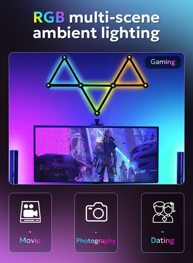 LED Wall Light lines ,RGB Smart LED 9 Light Lines ,Music Sync Home Creative Decor LED Light With 16 Million Colors LED RGB Wall Lights For Gaming Room ,Led Wall Decor Light For Bedroom and Movie Room ,RGB Smart LED Light with Remote Control and USB Powered. - Image 4