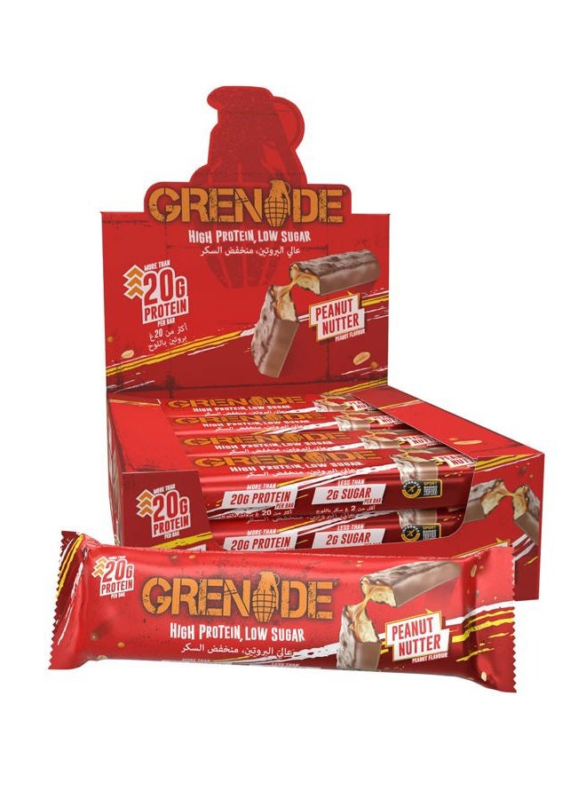 Grenade بار عالي البروتين، منخفض السكر - زبدة الفول السوداني، 12 × 60 جرام (قد يختلف التعبئة) - Image 1