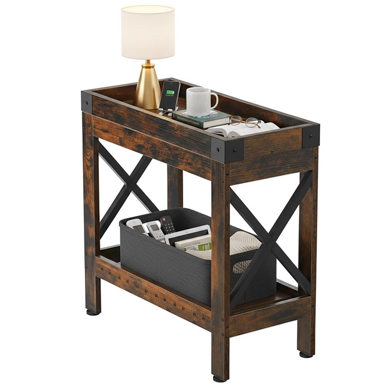 ZEXVIDA Narrow Side Table, Slim End Table,Sofa Side Table, End Table Nightstand for Bedroom, Living Room, Small Spaces - Image 1