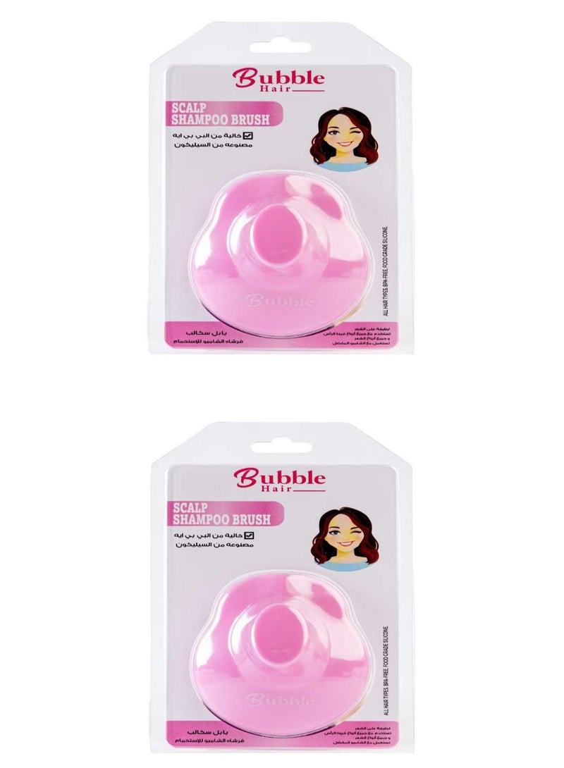 Bubble Scalp Shampoo Brush – Pink | Deep Clean & Scalp Massage  2 pieces - Image 1