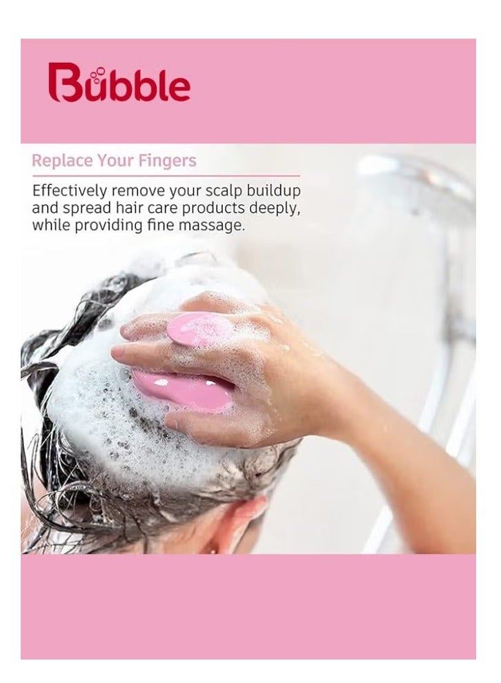 Bubble Scalp Shampoo Brush – Pink | Deep Clean & Scalp Massage  2 pieces - Image 3