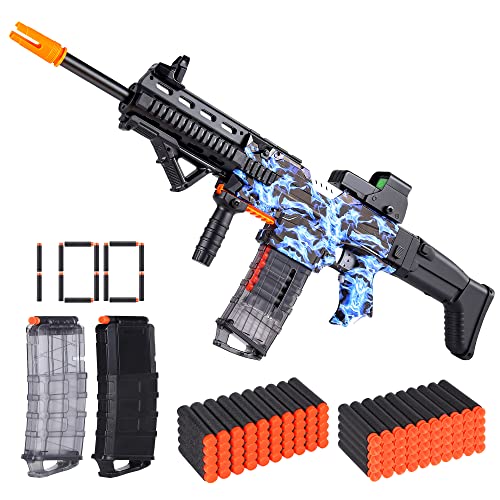 COOLFOX Electric Automatic Toy Gun for Toy Guns Sniper Soft Bullets Shoot Faster Burst Soft Bullets Toy Gun for BoysToy Foam Blasters  Guns with 100 Toy Sniper Darts for Kids Blue - Image 1