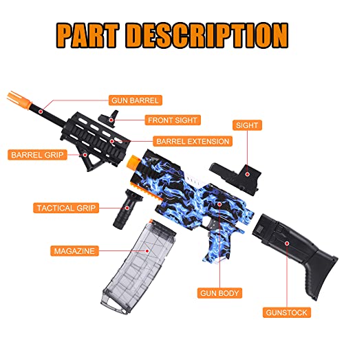 COOLFOX Electric Automatic Toy Gun for Toy Guns Sniper Soft Bullets Shoot Faster Burst Soft Bullets Toy Gun for BoysToy Foam Blasters  Guns with 100 Toy Sniper Darts for Kids Blue - Image 5