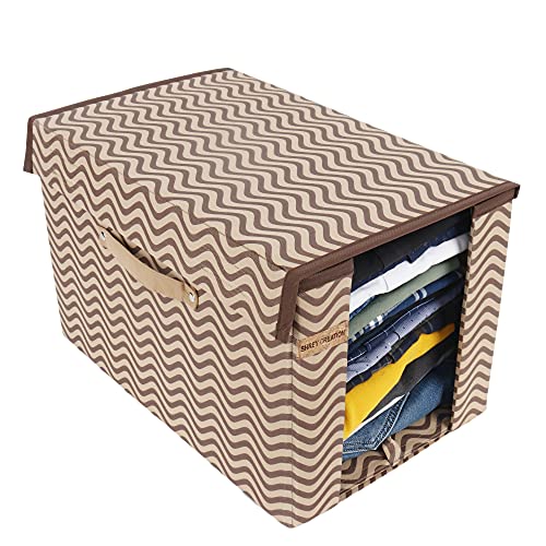 SHREY CREATION Printed Shirt Stacker/Cloth Storage Foldable Wardrobe/closet Organizer With Handle and Lid For T-shirts,Shirts & Clothes Cover (Pack Of 6) - Image 2