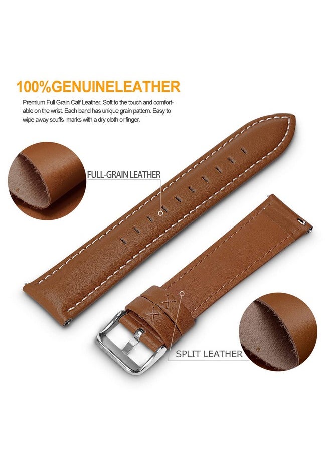 Fullmosa - Fullmosa 20mm Quick Release Replacement Watch Straps/Band Compatible for Samsung Galaxy Watch 5 40mm 44mm/Pro 45mm/Watch 4 40mm 44mm/Classic 46mm 42mm(2021) - Brown - Image 1