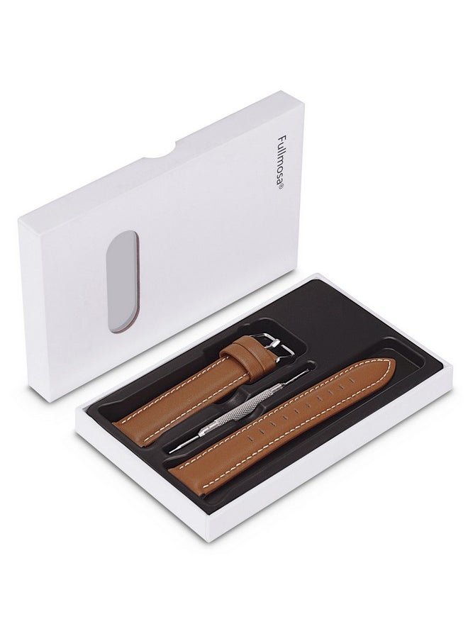 Fullmosa - Fullmosa 20mm Quick Release Replacement Watch Straps/Band Compatible for Samsung Galaxy Watch 5 40mm 44mm/Pro 45mm/Watch 4 40mm 44mm/Classic 46mm 42mm(2021) - Brown - Image 1
