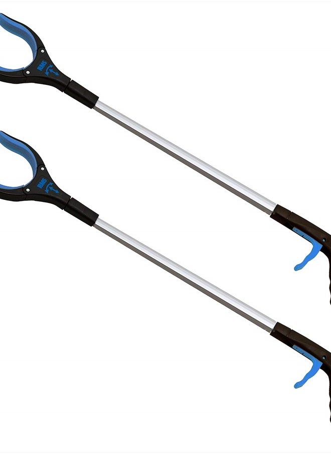 RMS 2-Pack 34 Inch Extra Long Grabber Reacher with Rotating Jaw - Mobility Aid Reaching Assist Tool (Blue)  - Image 1