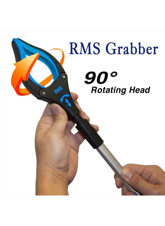 RMS 2-Pack 34 Inch Extra Long Grabber Reacher with Rotating Jaw - Mobility Aid Reaching Assist Tool (Blue)  - Image 2