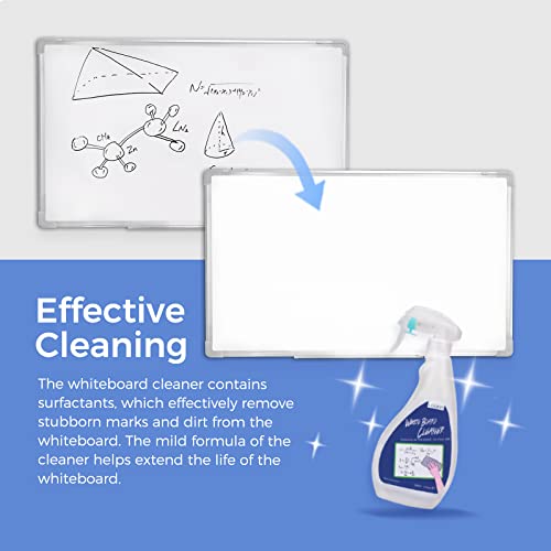loukin Non-Toxic Whiteboard Cleaner, 17 fl oz Dry Erase Board Cleaner, Low-Odor Whiteboard Cleaning Spray with Cloths, Removes Stubborn Marks from Whiteboards, Chalkboard (2-Pack) - Image 3