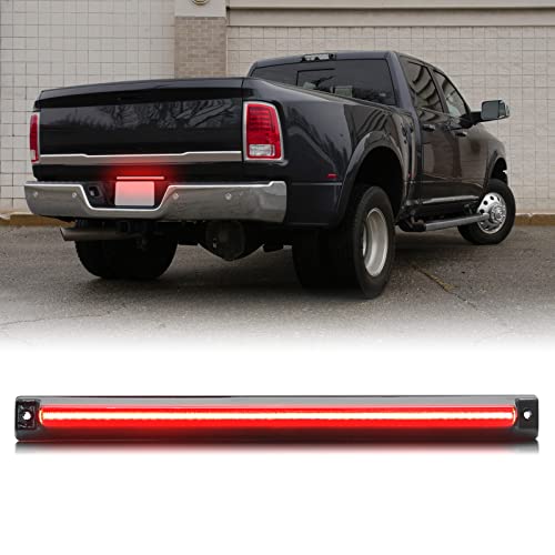 SHINEFIT LED Tailgate Light Bar Compatible with Ram 2500 3500 Dually Models 2006-2018, F1 Strobe Flash LED Tailgate ID Lightbar Smoked Lens - Image 1