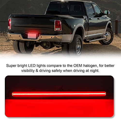 SHINEFIT LED Tailgate Light Bar Compatible with Ram 2500 3500 Dually Models 2006-2018, F1 Strobe Flash LED Tailgate ID Lightbar Smoked Lens - Image 3