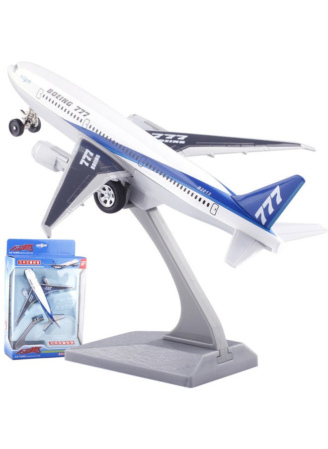 Simulation Boeing 777 Passenger Plane Color-per Alloy Aircraft Model Airbus Acousto-optic Pullback Children's Boy Toy-Color:Red  - Image 2