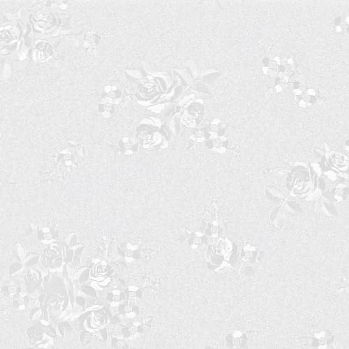 TANONE White Peel and Stick Wallpaper 17.7" X 236" White Embossed Floral Contact Paper Self Adhesive Removable Textured Wallpaper Vinyl Thicken Wall Paper for Wall Furniture Cabinet Drawer Dresser - Image 2