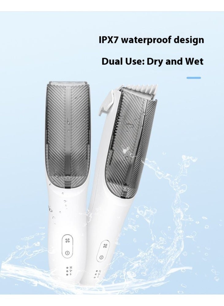 ماكينة حلاقة شعر للأطفال مع مكنسة كهربائية | هادئة وقابلة للشحن | مقاومة للماء IPX7 | مناسبة للرضع والأطفال - Image 1