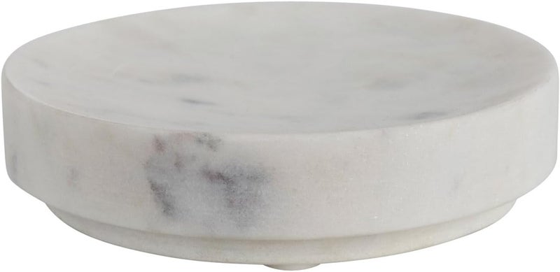 Creative Co-op Marble Soap Dish, 5" L x 5" W x 1" H, White - Image 1