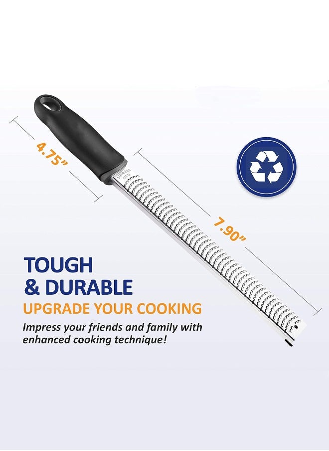 Bukela - Lemon Zester, Cheese Grater, Premium Citrus Zester, Kitchen Grater for Parmesan, Chocolate, Fruits, Vegetables, Ginger, Garlic, Nutmeg, Stainless Steel Kitchen Cheese Grater - Image 1