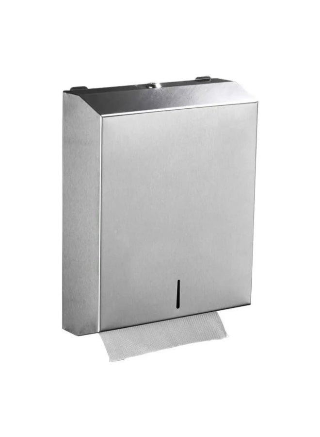 Tissue holder with a capacity of (500 tissues) equipped with a tamper-proof key, made of stainless steel (silver color). - Image 3