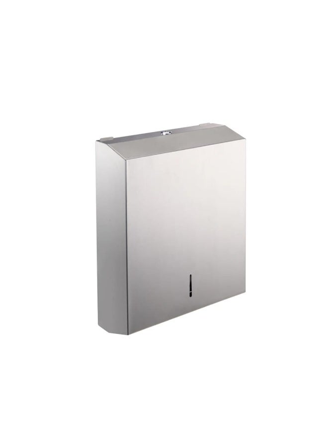 Tissue holder with a capacity of (500 tissues) equipped with a tamper-proof key, made of stainless steel (silver color). - Image 5