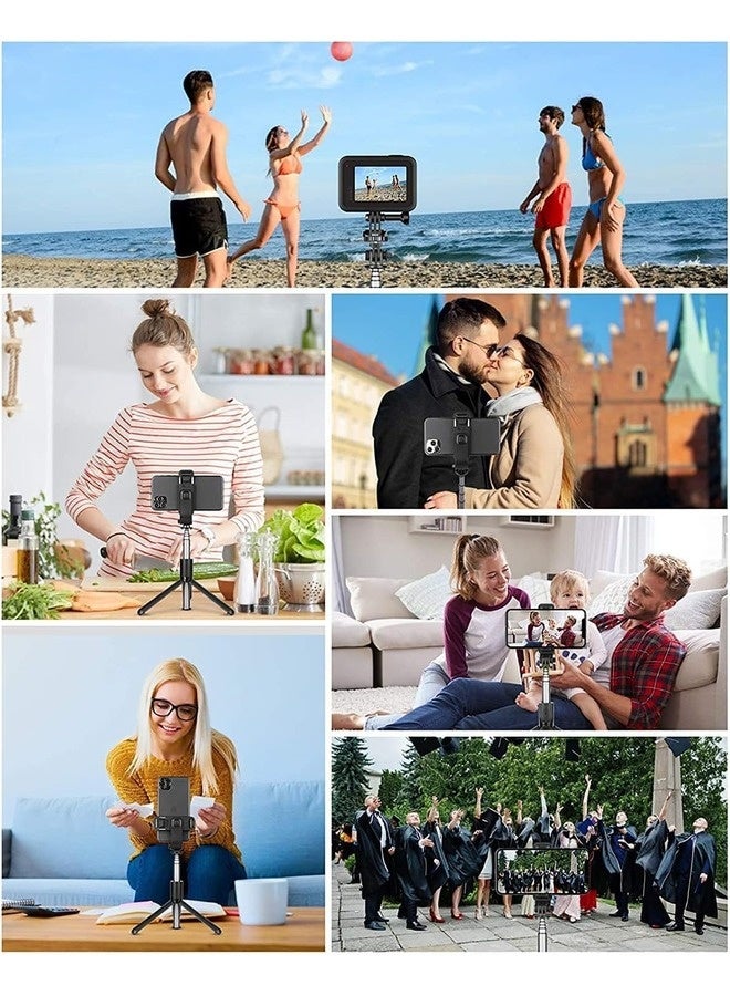 Selfie Stick Tripod, (170 cm) Extendable Tripod with Rechargeable Bluetooth Remote,Removable fill light， Compatible with iPhone and Android Smartphones, Perfect for Travel, Vlog, Video and Photo, Black - Image 4