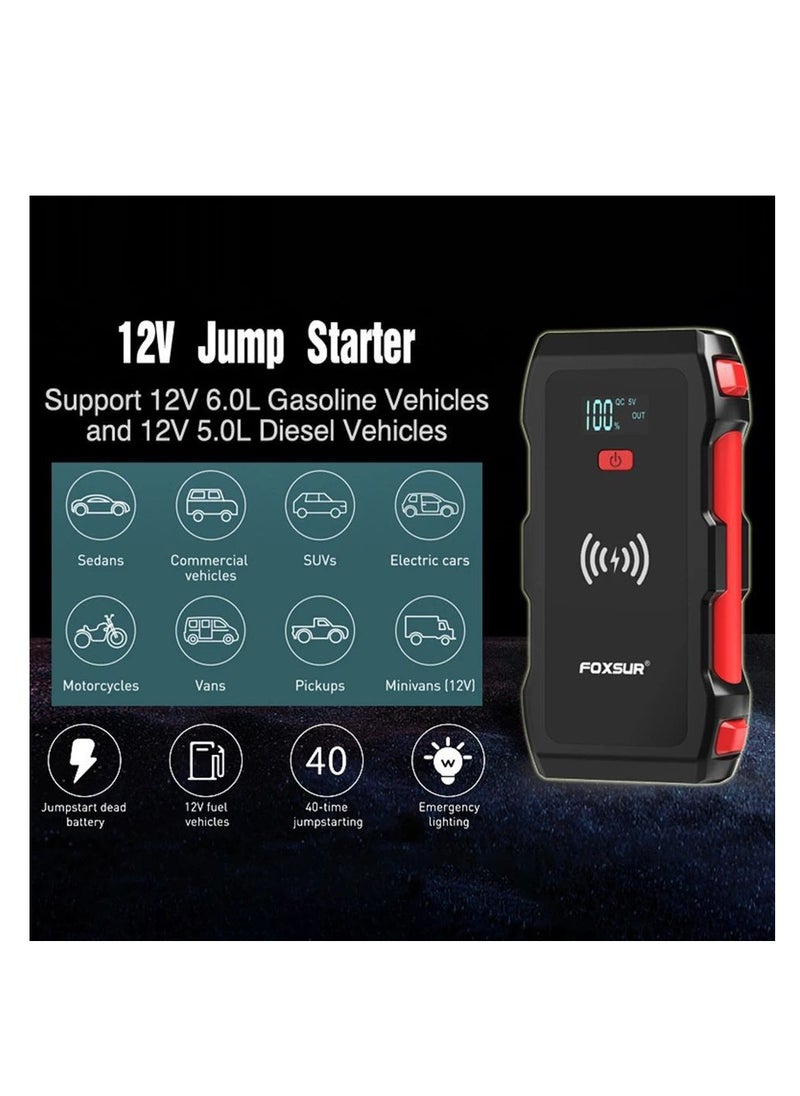 Generic - Power Bank 12,000 mAh, Wireless, With Flashlight, wireless Charging, Cables To Charge The Mobile Phone, And a Cable To Charge The Car - Image 1