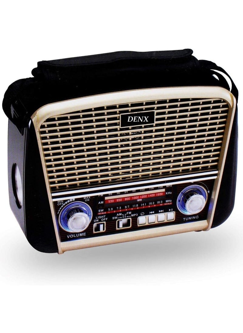 Denx Rechargeable Radio, Portable Radio Am Fm Transistor With Best Sound, Solar/Battery Operated Radio, Support Tf Card/Usb Playing  - Image 1