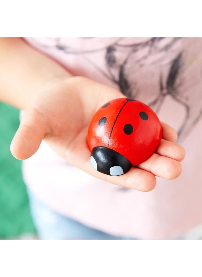 Counting Ladybugs - Montessori Wooden Counting Toy for Girls 3 4 5 Year Old - Ladybug Learning Toys for Toddlers - Preschool Kids Toys for Number Matching, Sorting & Fine Motor Skills - Lady Bug Gifts