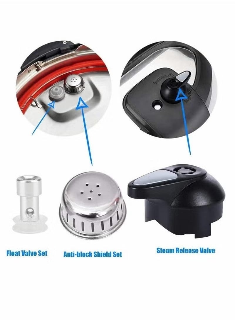 CGSYJ Steam Valve Pressure Cooker Valve Replacement Part Accessories with 3 Silicone Caps  - Image 5