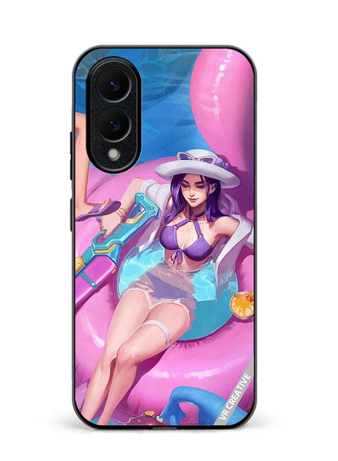 VR CREATIVE Protective Case Cover For Samsung Galaxy S25 Edge Caitlyn Pool Party League Of Legends Design Multicolour